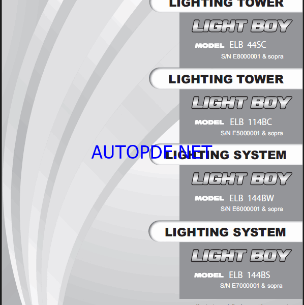 YANMAR ELB 114BC, ELB 144BW ELB 144BS, ELB 44SC MANUALE D’USO E DI MANUTENZIONE