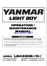 YANMAR LB446HB OPERATION & MAINTENANCE MANUAL