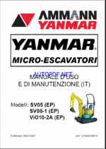 YANMAR SV05 ,SV08, ViO10 MANUALE D’USO E DI MANUTENZIONE