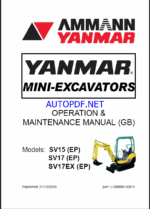 YANMAR SV15, SV17, SV17EX OPERATION & MAINTENANCE MANUAL