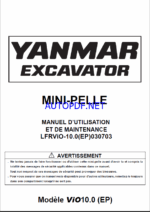 YANMAR VIO10 MANUEL D’UTILISATION ET DE MAINTENANCE
