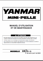YANMAR VIO15 MANUEL MANUEL D’UTILISATION ET DE MAINTENANCE