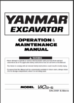 YANMAR ViO15 OPERATION & MAINTENANCE MANUAL