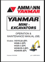 YANMAR ViO15, ViO20, ViO25, ViO3035, ViO4555 OPERATION & MAINTENANCE MANUAL