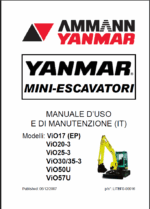 YANMAR ViO17,ViO20,ViO25,ViO30, ViO50U, ViO57U MANUALE D’USO E DI MANUTENZIONE