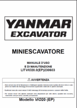 YANMAR ViO20 MANUALE D’USO E DI MANUTENZIONE