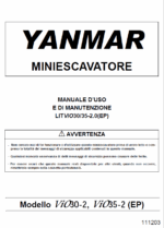 YANMAR ViO30-2, ViO35 MANUALE D’USO E DI MANUTENZIONE