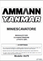 YANMAR ViO75 MANUALE D’USO E DI MANUTENZIONE