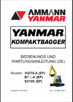 YANMAR ViO75, B7 Σ, SV100 BEDIENUNGS UND WARTUNGSANLEITUNG
