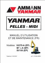 YANMAR ViO75, B7 Σ, SV100 MANUEL D’UTILISATION ET DE MAINTENANCE