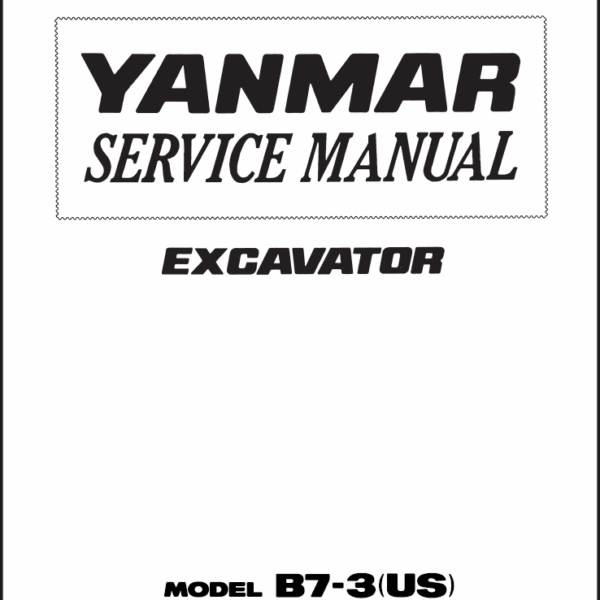 YANMAR B7-3 Crawler excavators SERVICE MANUAL