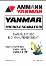 YANMAR SV05 ,SV08, ViO10 MANUALE D’USO E DI MANUTENZIONE
