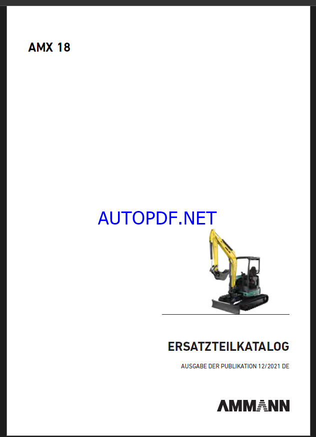 AMX 18 St V Spare EXCAVATORS Parts Catalog (DE)