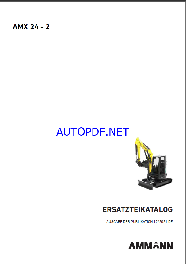 AMX 24 St V Spare EXCAVATORS Parts Catalog (DE)