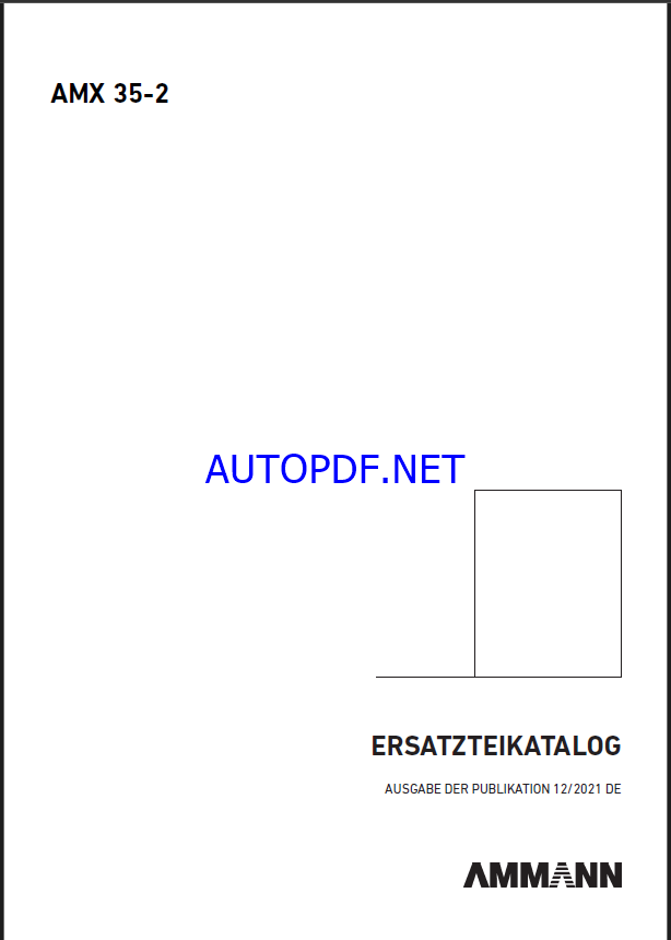 AMX 35-2 T3A Spare EXCAVATORS Parts Catalog (DE)