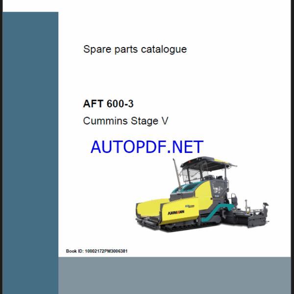 AFT 600-3 St V Spare PAVERS Parts Catalog