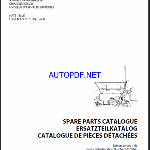 AFW 150-2 St V Spare PAVERS Parts Catalog, OEM Documents