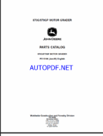 John Deere 870G, 870GP MOTOR GRADER Parts Catalog