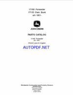 John Deere 1710D Forwarder Parts Catalog sn 1001-