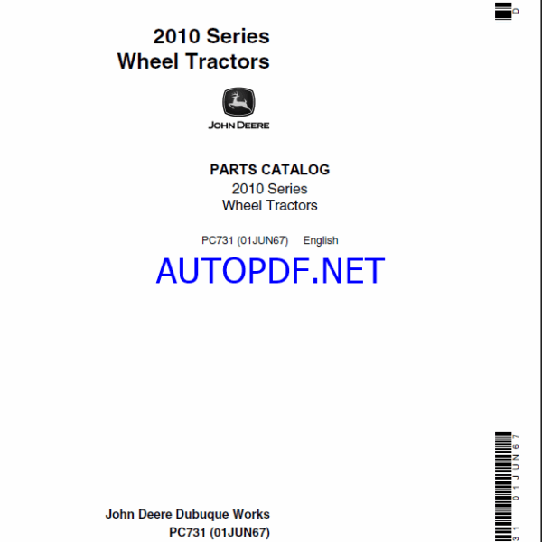 John Deere 2010 Series Wheel Tractors Parts Catalog