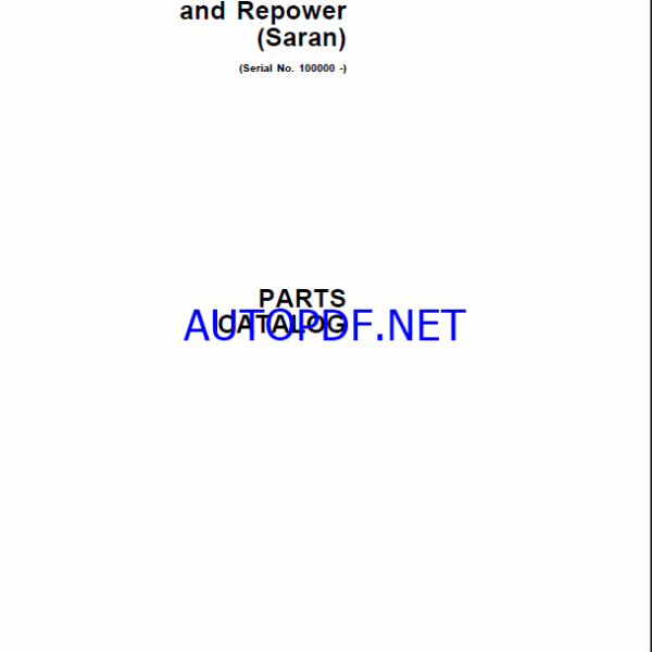 John Deere 4039 OEM Engines, Accessories and Repower (Saran) Parts Catalog