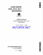 John Deere 9505, 9510, 9511 BACKHOES Parts Catalog