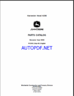 John Deere Harvester Head H290 Parts Catalog