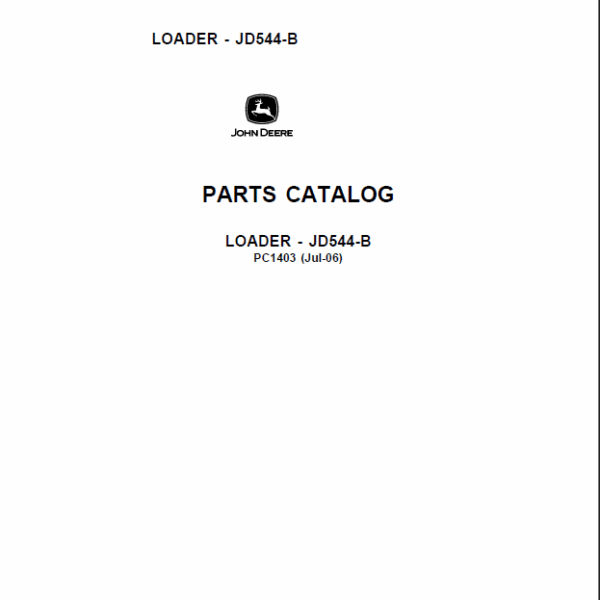 John Deere JD544-B LOADER Parts Catalog