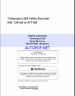 Timberjack 608 Feller Buncher Parts Catalog