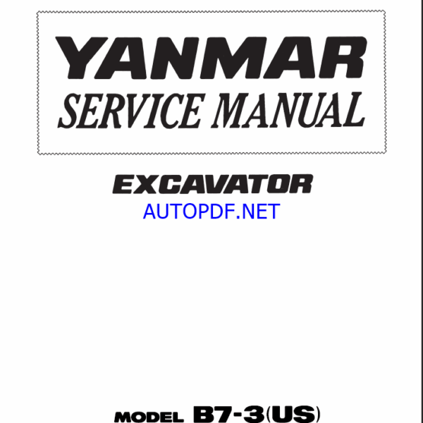YANMAR B7-3 Crawler excavators SERVICE MANUAL