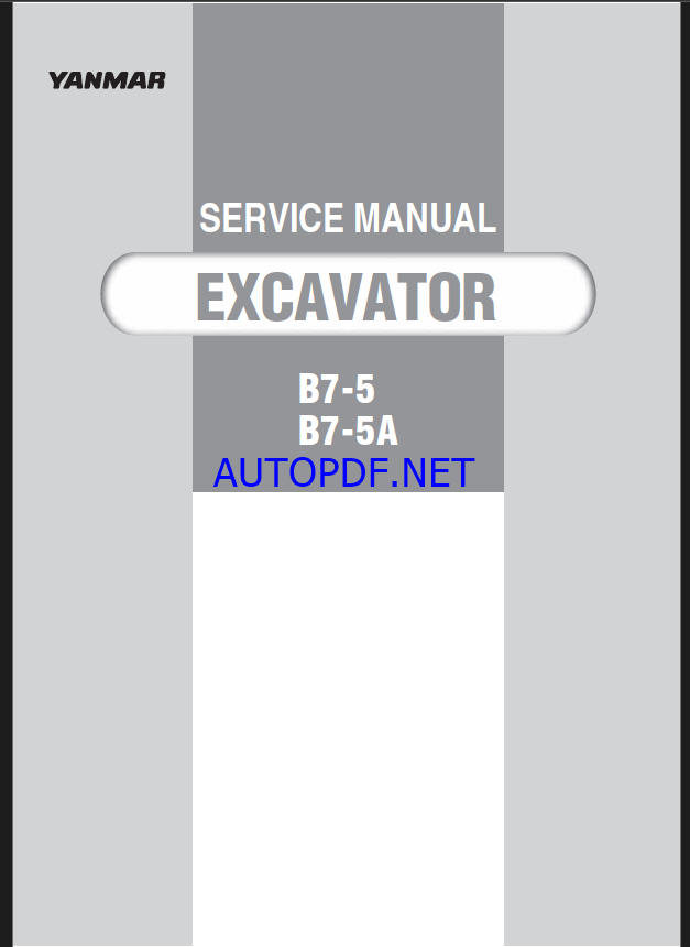 YANMAR B7-5, B7-5A Crawler excavators SERVICE MANUAL