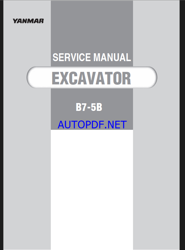 YANMAR B7-5B Crawler excavators SERVICE MANUAL