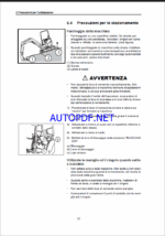 YANMAR SV15 ,SV17, SV17EX MANUALE D’USO E DI MANUTENZIONE