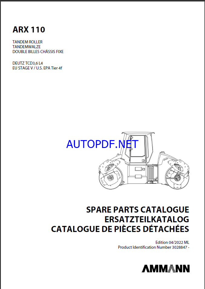 ARX 110 & ARX 110C StV Spare HEAVY COMPACTOR Parts Catalog