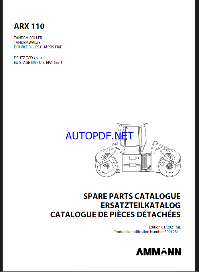 ARX 110 & ARX 110C T3 HEAVY COMPACTOR Parts Catalog