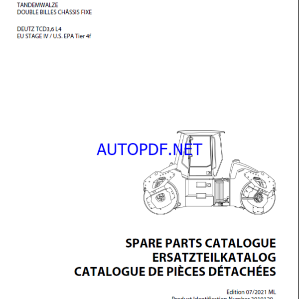 ARX 110 & ARX 110C T4f Spare HEAVY COMPACTOR Parts Catalog