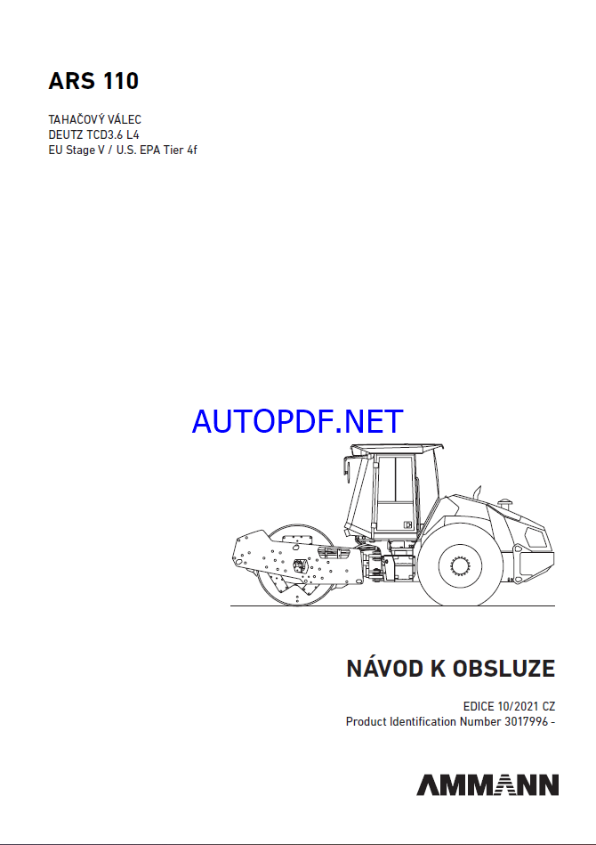 ARS 110 St V HEAVY COMPACTOR Operating Manual
