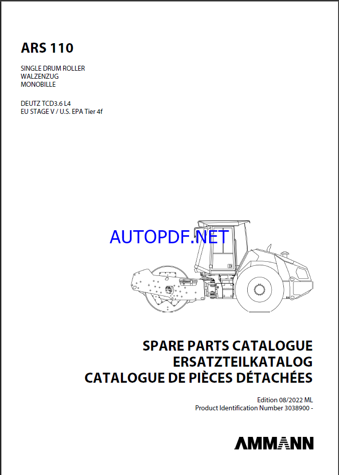 ARS 110 St V Spare HEAVY COMPACTOR Parts Catalog