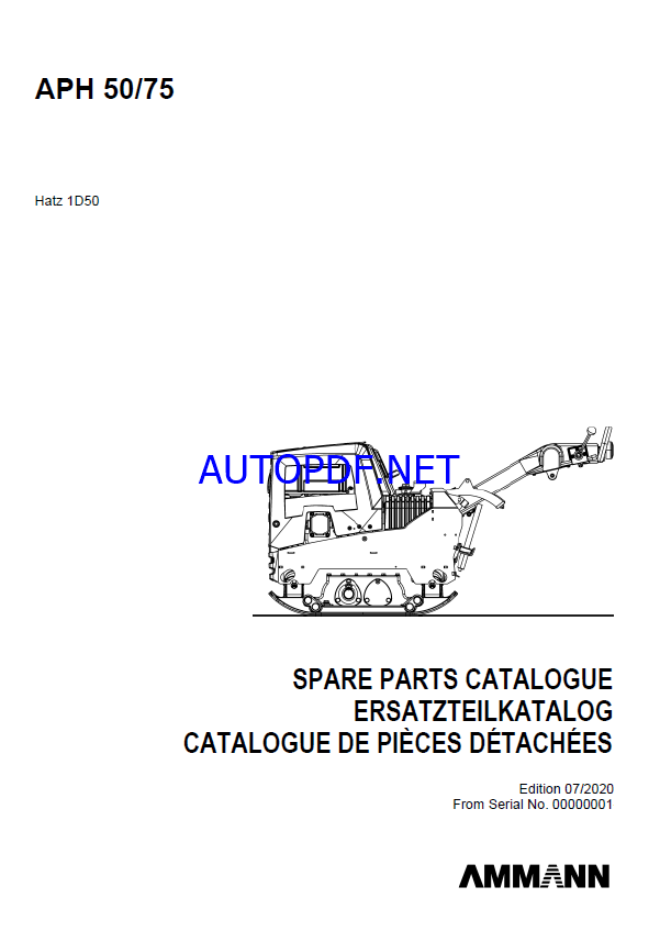 APH 50-75 Spare LIGHT COMPACTION Parts Catalog