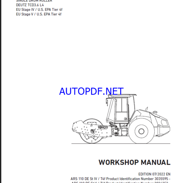 ARS 110 St V HEAVY COMPACTOR Workshop Manual