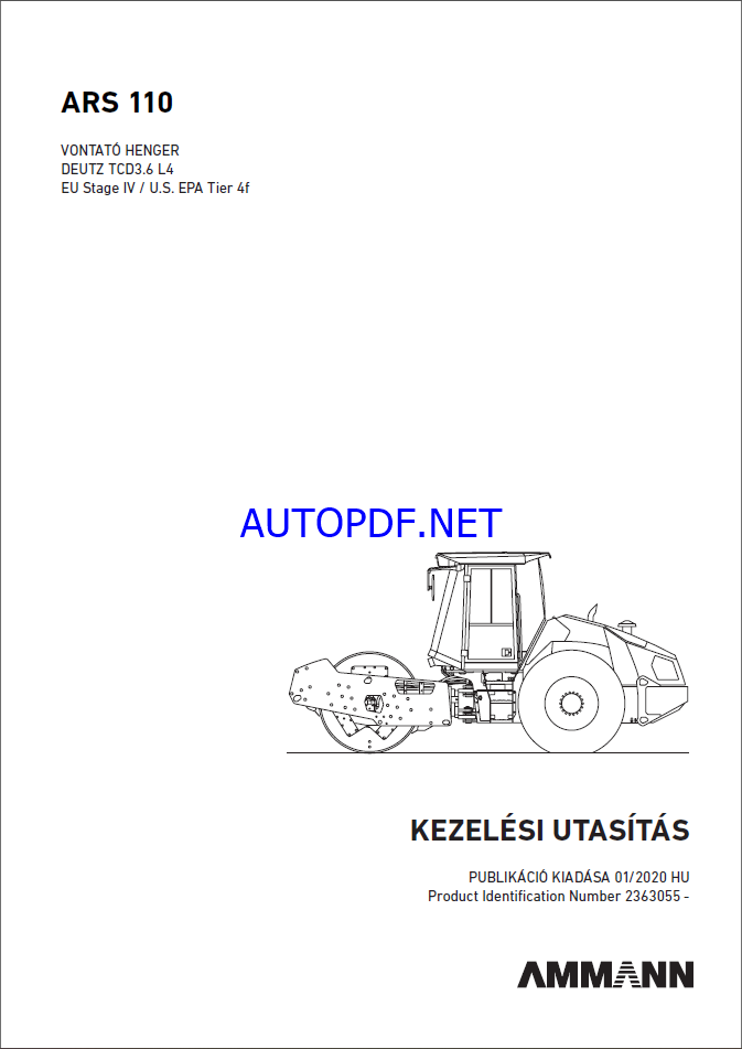 ARS 110 T4f HEAVY COMPACTOR Operating Manual