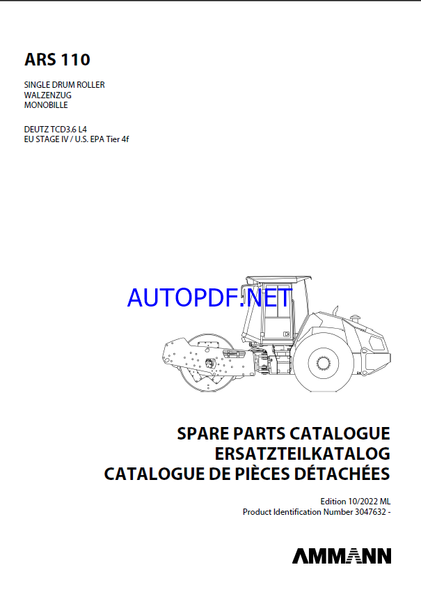 ARS 110 T4f Spare HEAVY COMPACTOR Parts Catalog