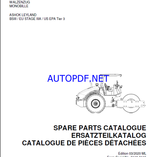 ARS 121 BS3 Spare HEAVY COMPACTOR Parts Catalog