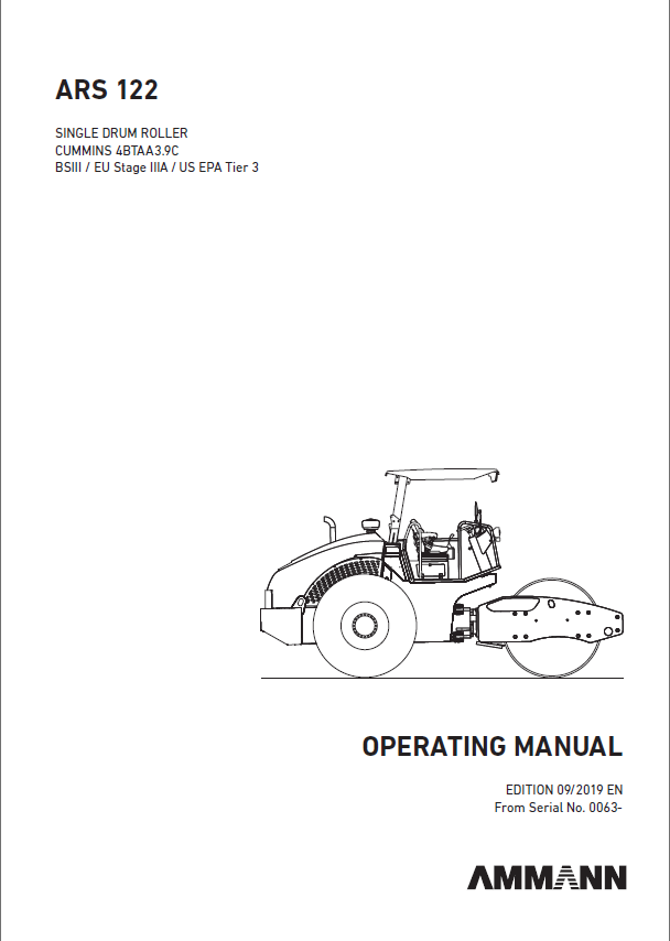 ARS 122 BS3 HEAVY COMPACTOR Operating Manual
