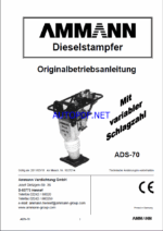 ACR 70 D LIGHT COMPACTION Operating Manual