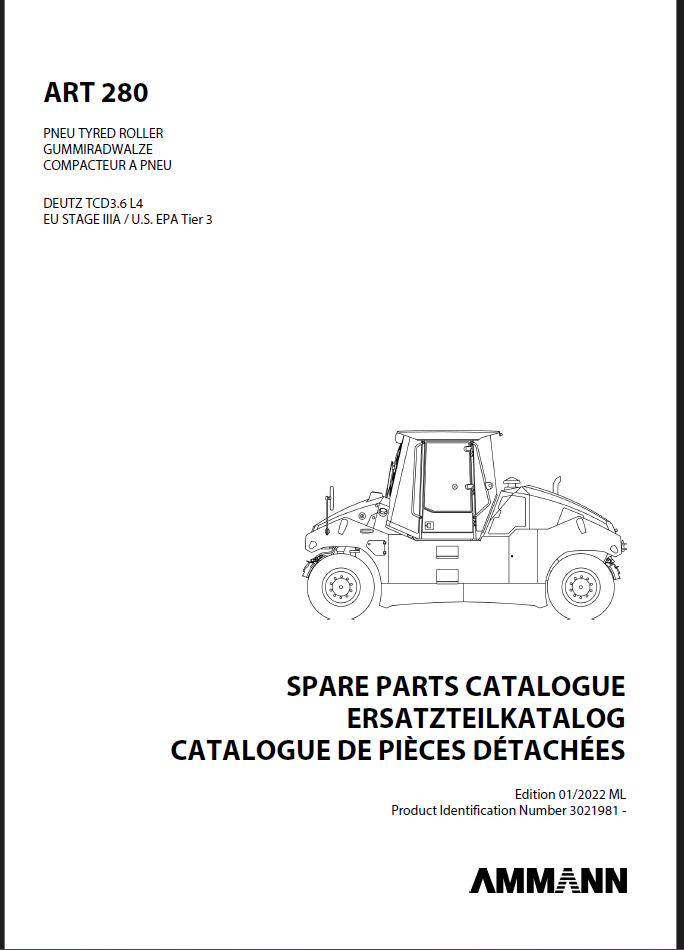 ART 280 T3 Spare HEAVY COMPACTOR Parts Catalog