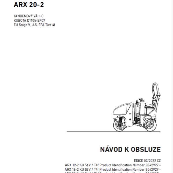 ARX 20-2 St V HEAVY COMPACTOR Operating Manual