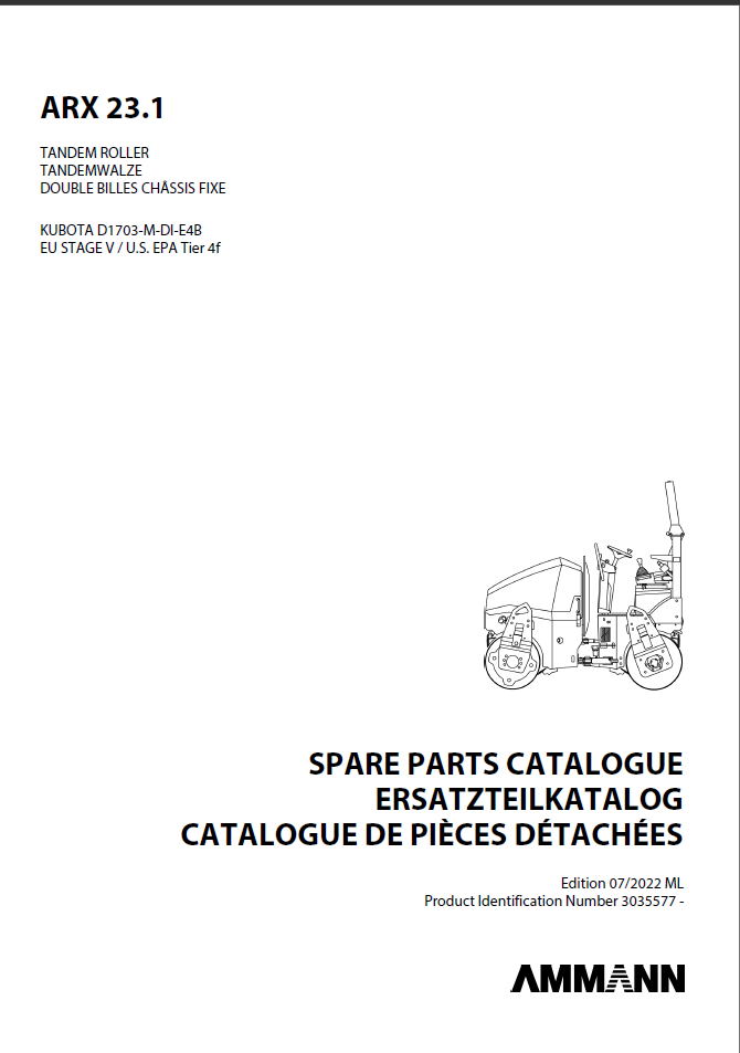 ARX 23.1-2 & ARX 23.1-2C St V Spare HEAVY COMPACTOR Parts Catalog