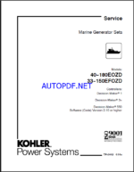 Kohler 40-180EOZD, 33-150EFOZD Marine Service Manual (tp6442)