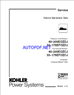 Kohler 40-200EOZDJ, 33-175EFOZDJ, 40-200EOZCJ, 33-175EFOZCJ Marine Service Manual (tp6863)